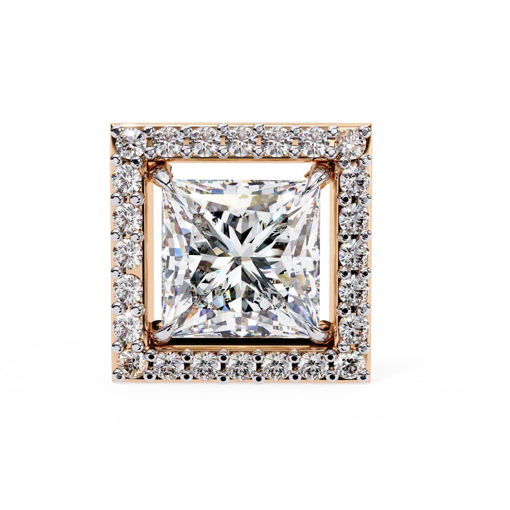 Princess Cut Lab Diamond Stud Earrings