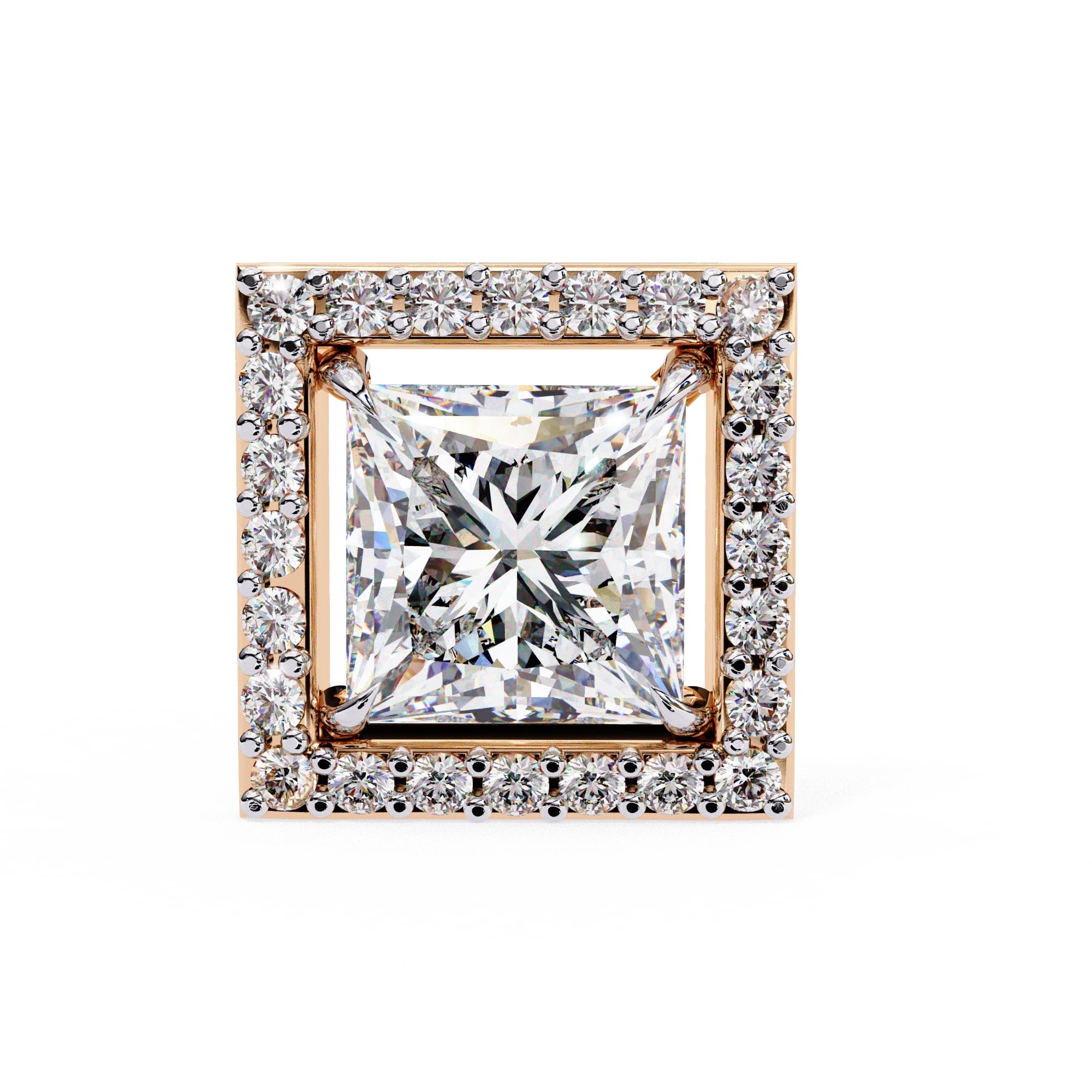 Princess Cut Lab Diamond Stud Earrings