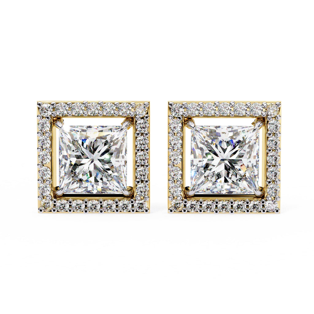 Princess Cut Lab Diamond Stud Earrings
