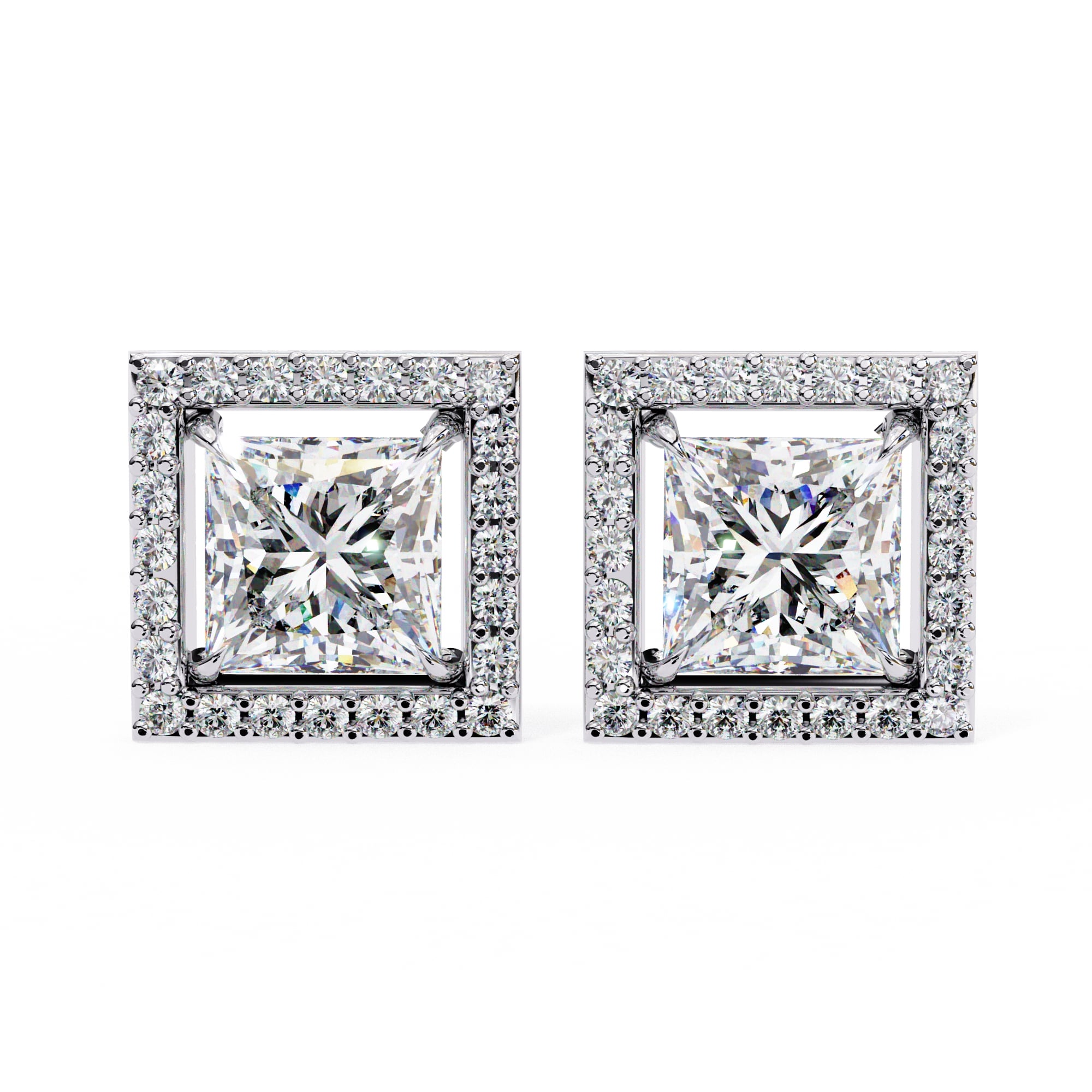 Princess Cut Lab Diamond Stud Earrings