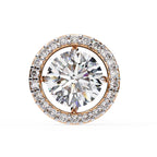 Round Cut Halo Diamond Stud Earrings