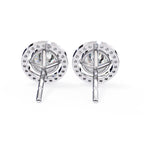 Round Cut Halo Diamond Stud Earrings
