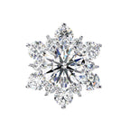 Round Diamond Flower Shape Stud Earrings