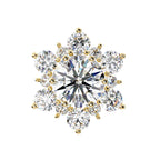 Round Diamond Flower Shape Stud Earrings