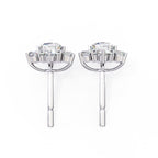 Round Diamond Flower Shape Stud Earrings