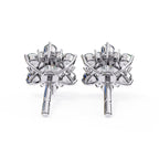 Round Diamond Flower Shape Stud Earrings