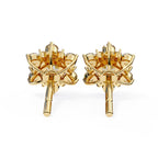 Round Diamond Flower Shape Stud Earrings