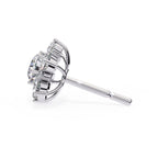 Round Diamond Flower Shape Stud Earrings