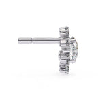 Unique Round Cut Lab Diamond Floral Stud Earrings