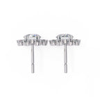 Unique Round Cut Lab Diamond Floral Stud Earrings