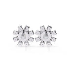 Unique Round Cut Lab Diamond Floral Stud Earrings
