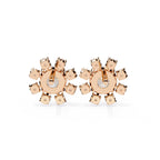 Unique Round Cut Lab Diamond Floral Stud Earrings
