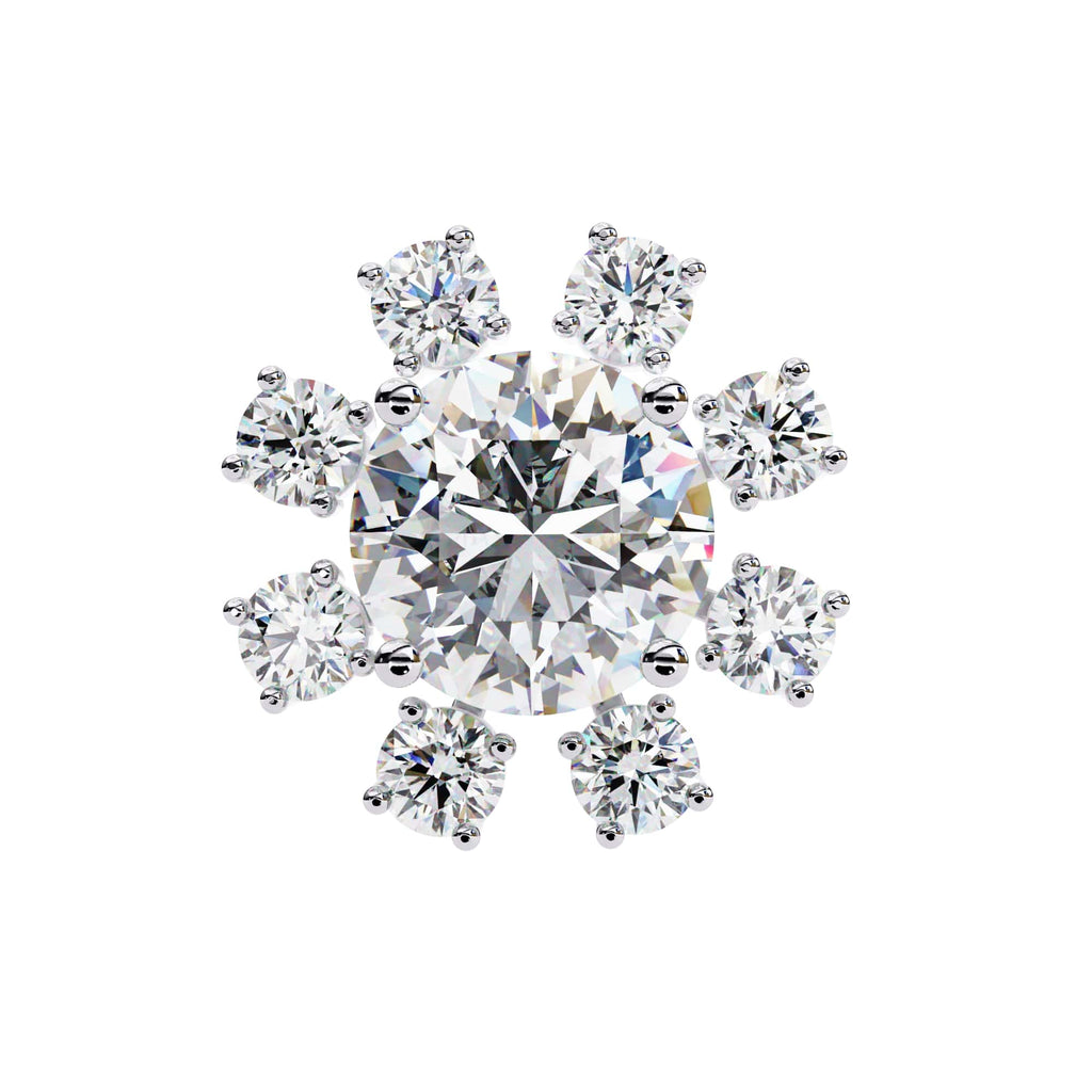 Unique Round Cut Lab Diamond Floral Stud Earrings