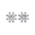 1.22 Carat Flower Lab Created Round Diamond Stud Earrings