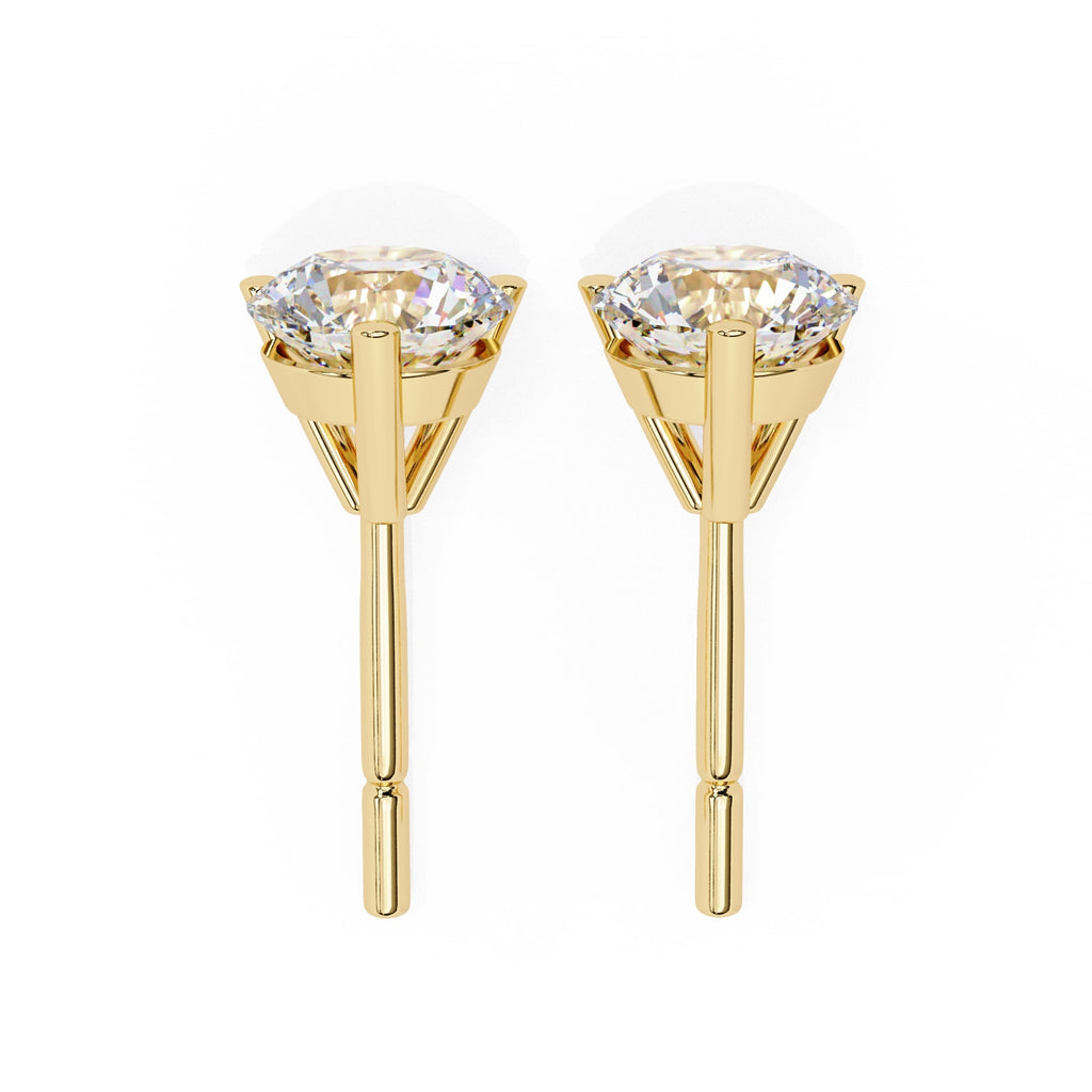 Round Diamond Stud Earrings