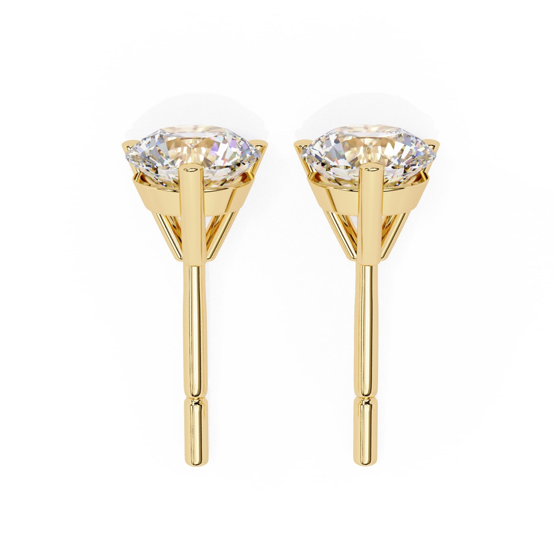Lab Grown Round Diamond Stud Earrings