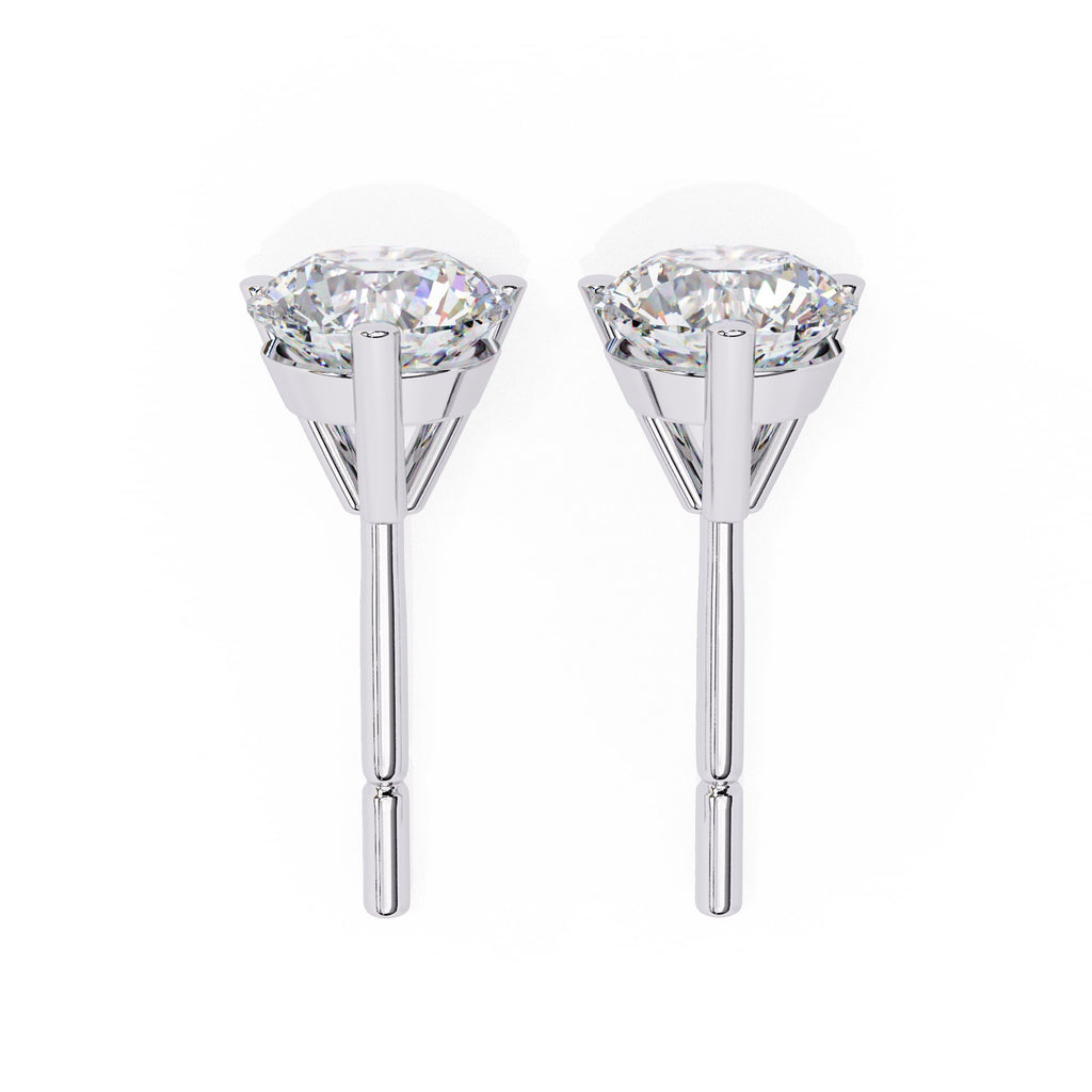 Round Diamond Stud Earrings