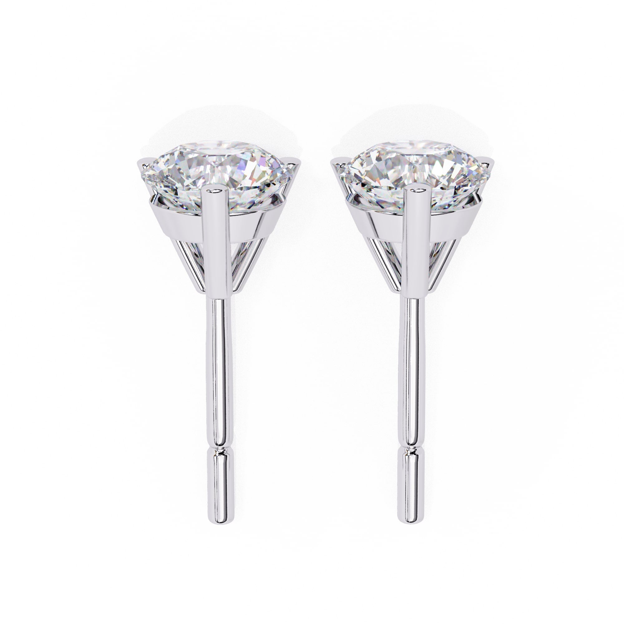 Round Diamond Stud Earrings