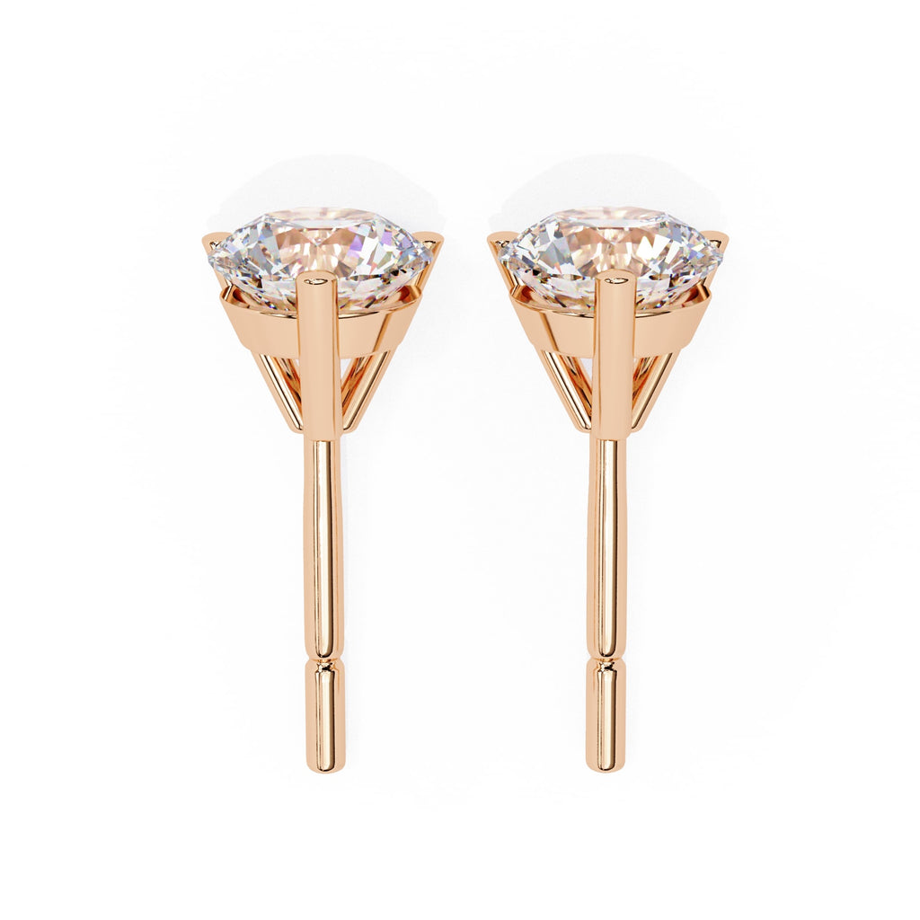 Round Diamond Stud Earrings