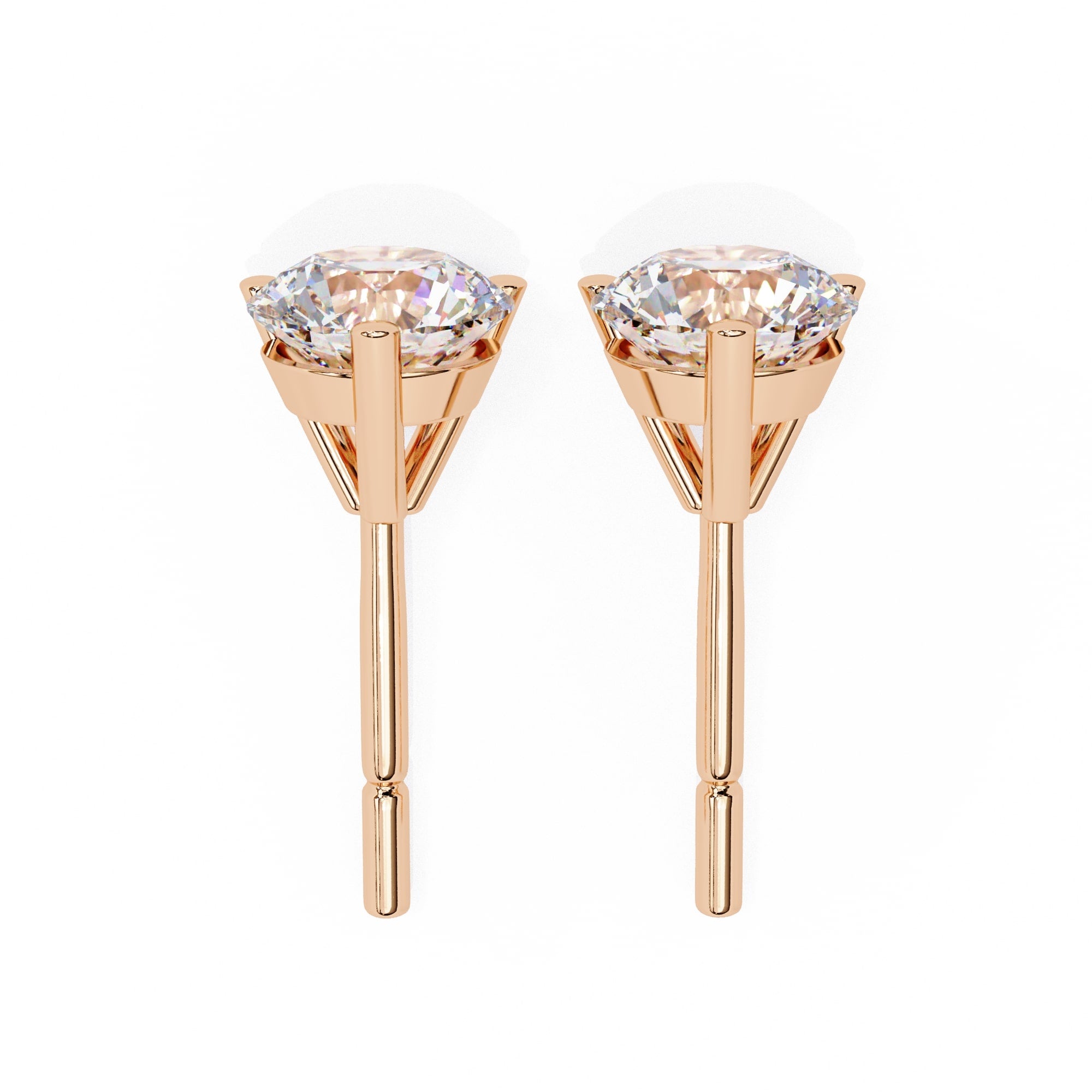 Round Diamond Stud Earrings