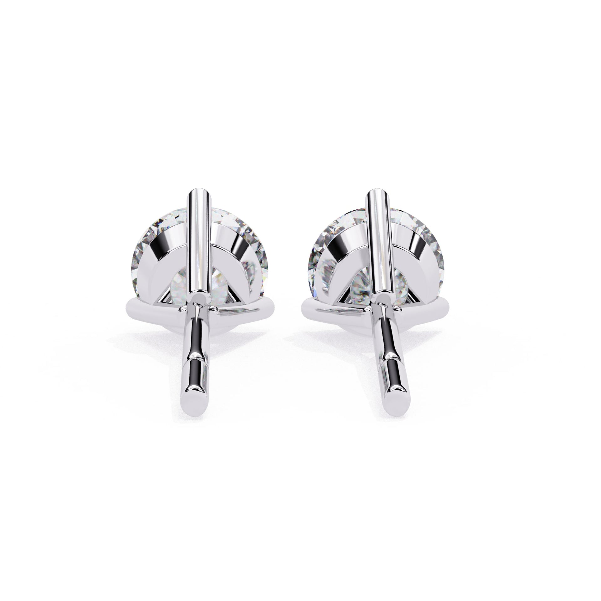 Lab Grown Round Diamond Stud Earrings