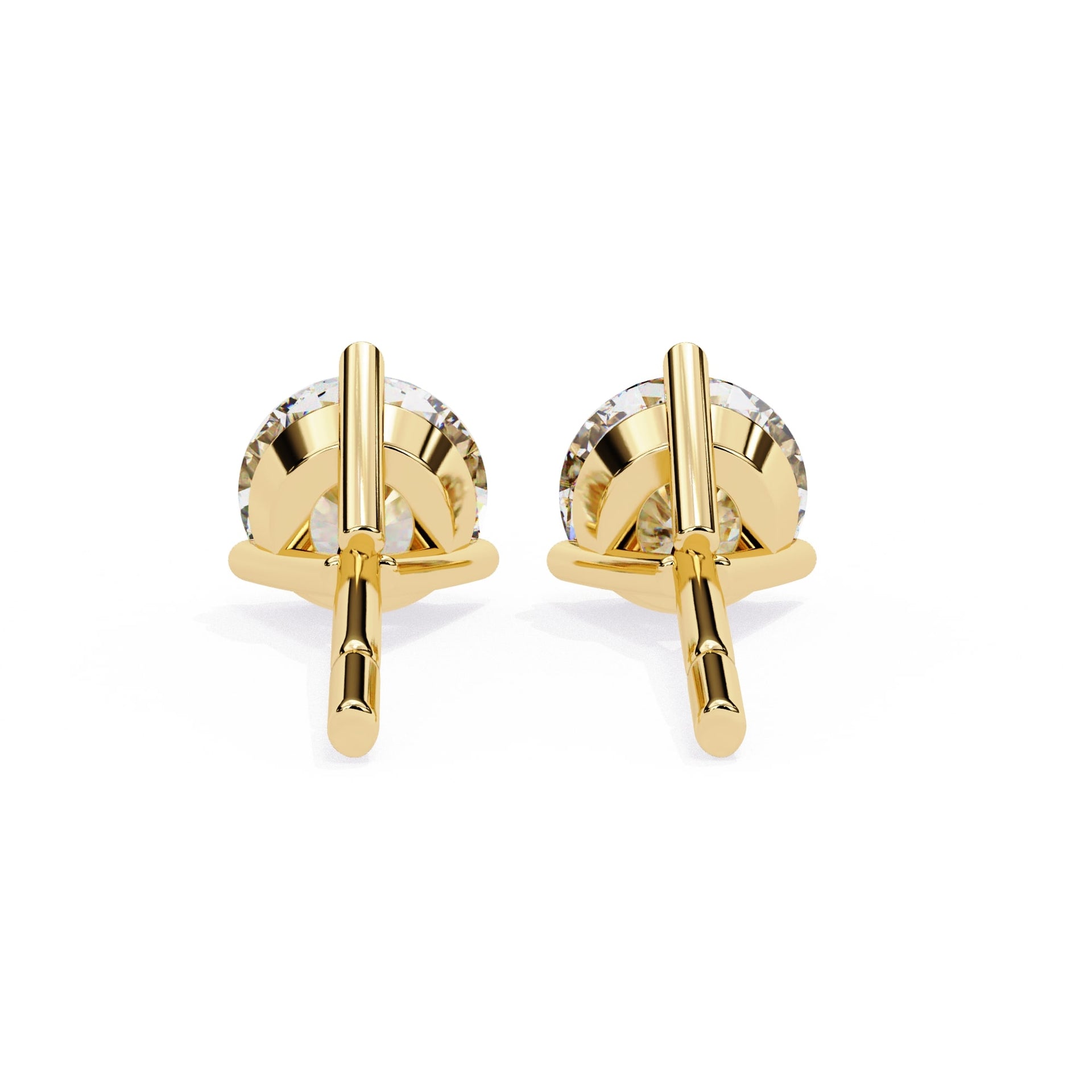 Lab Grown Round Diamond Stud Earrings
