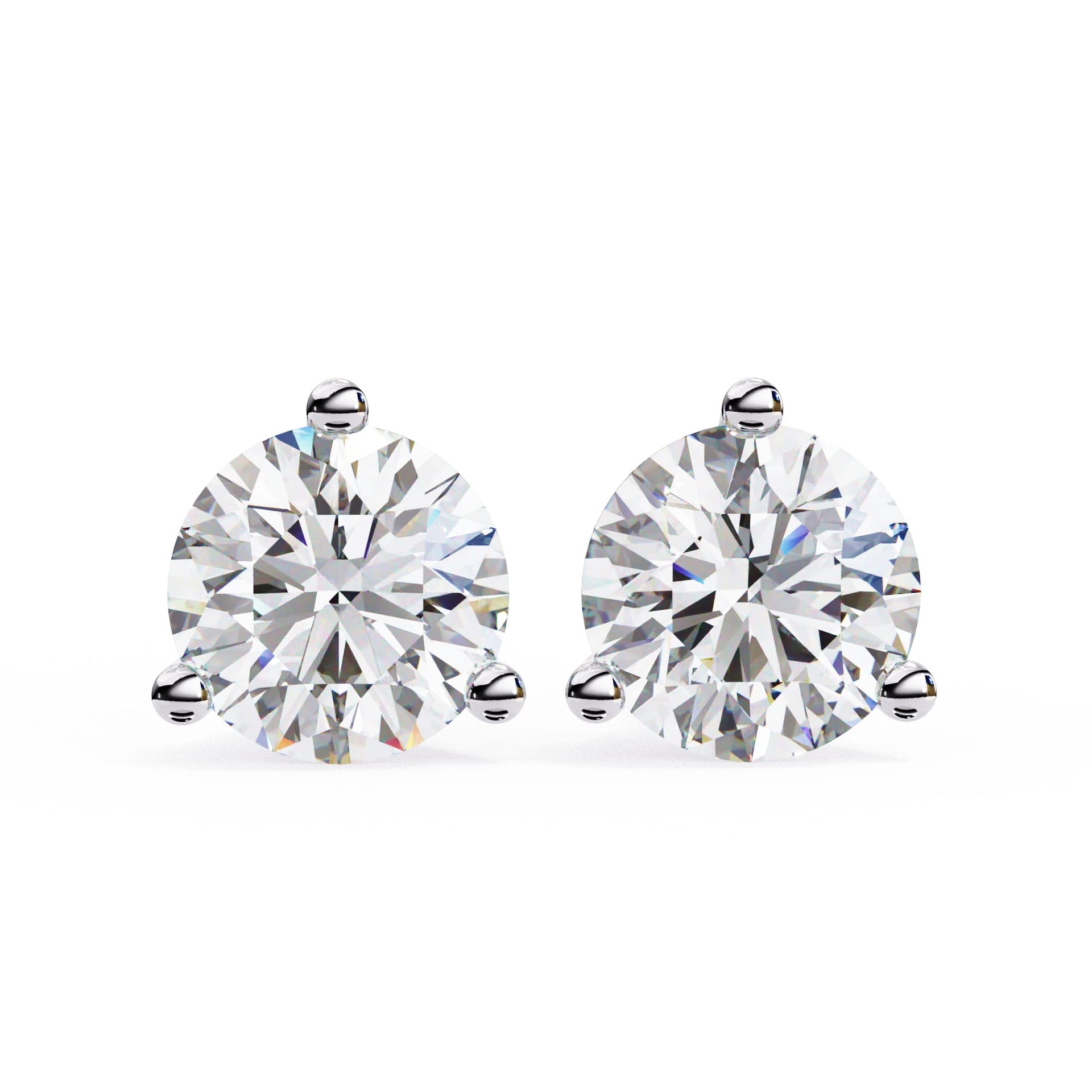 Lab Grown Round Diamond Stud Earrings