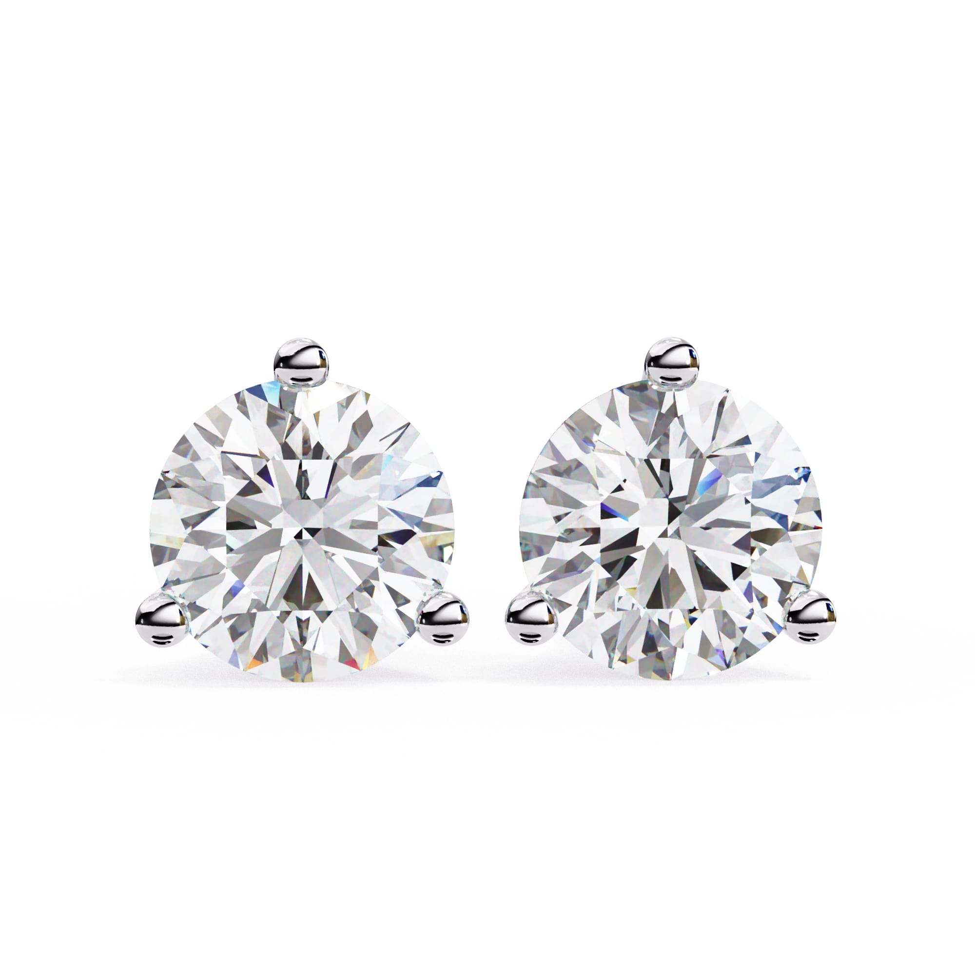Round Diamond Stud Earrings