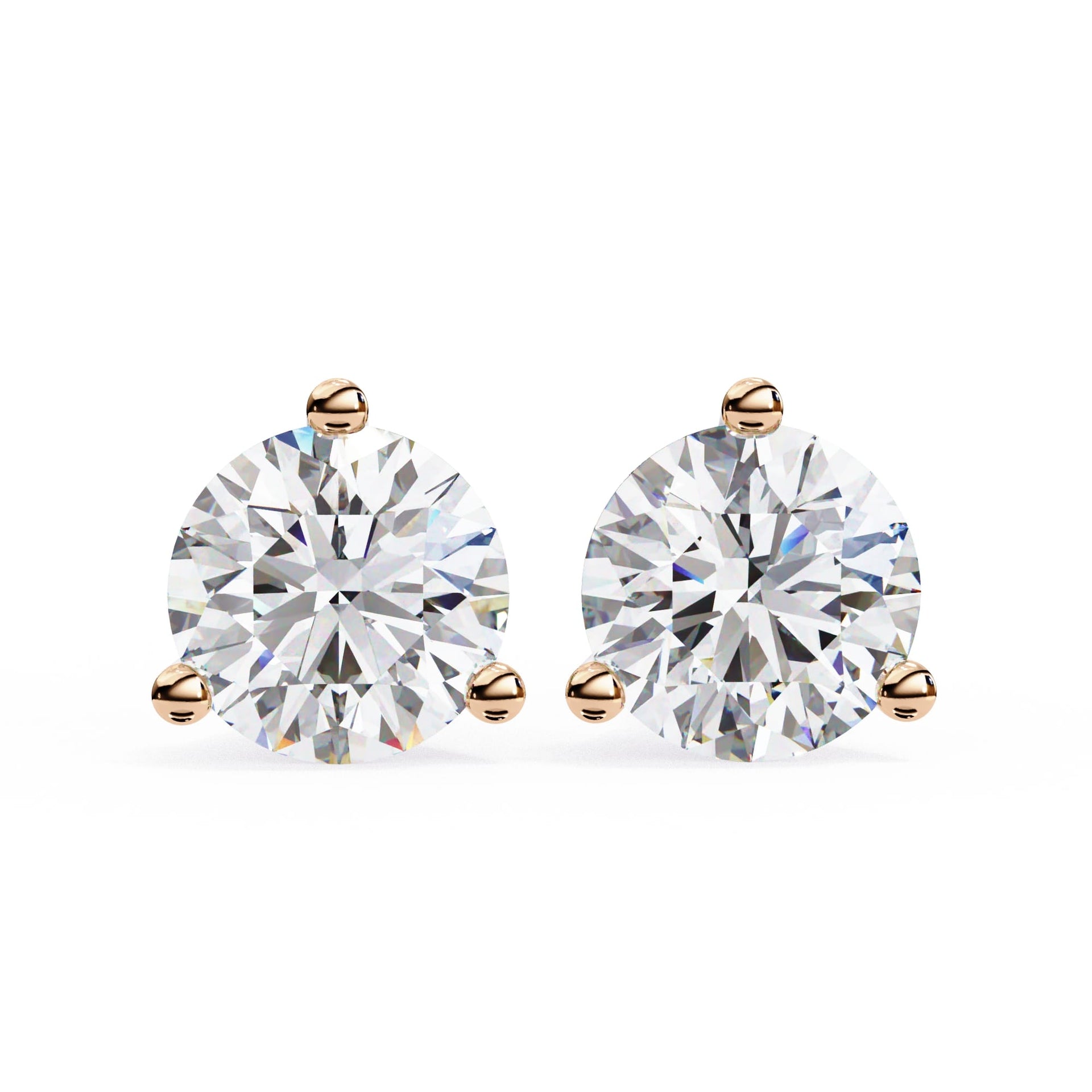 Lab Grown Round Diamond Stud Earrings
