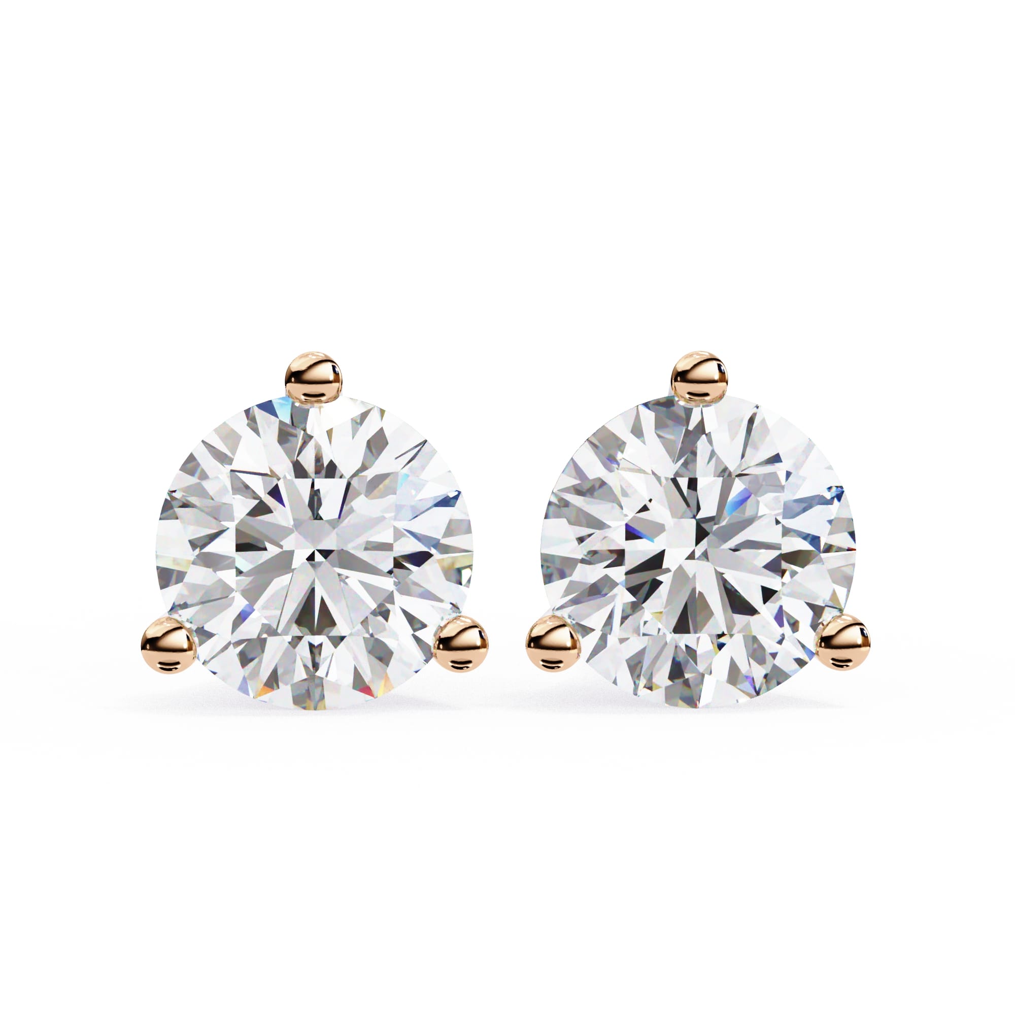 Round Diamond Stud Earrings