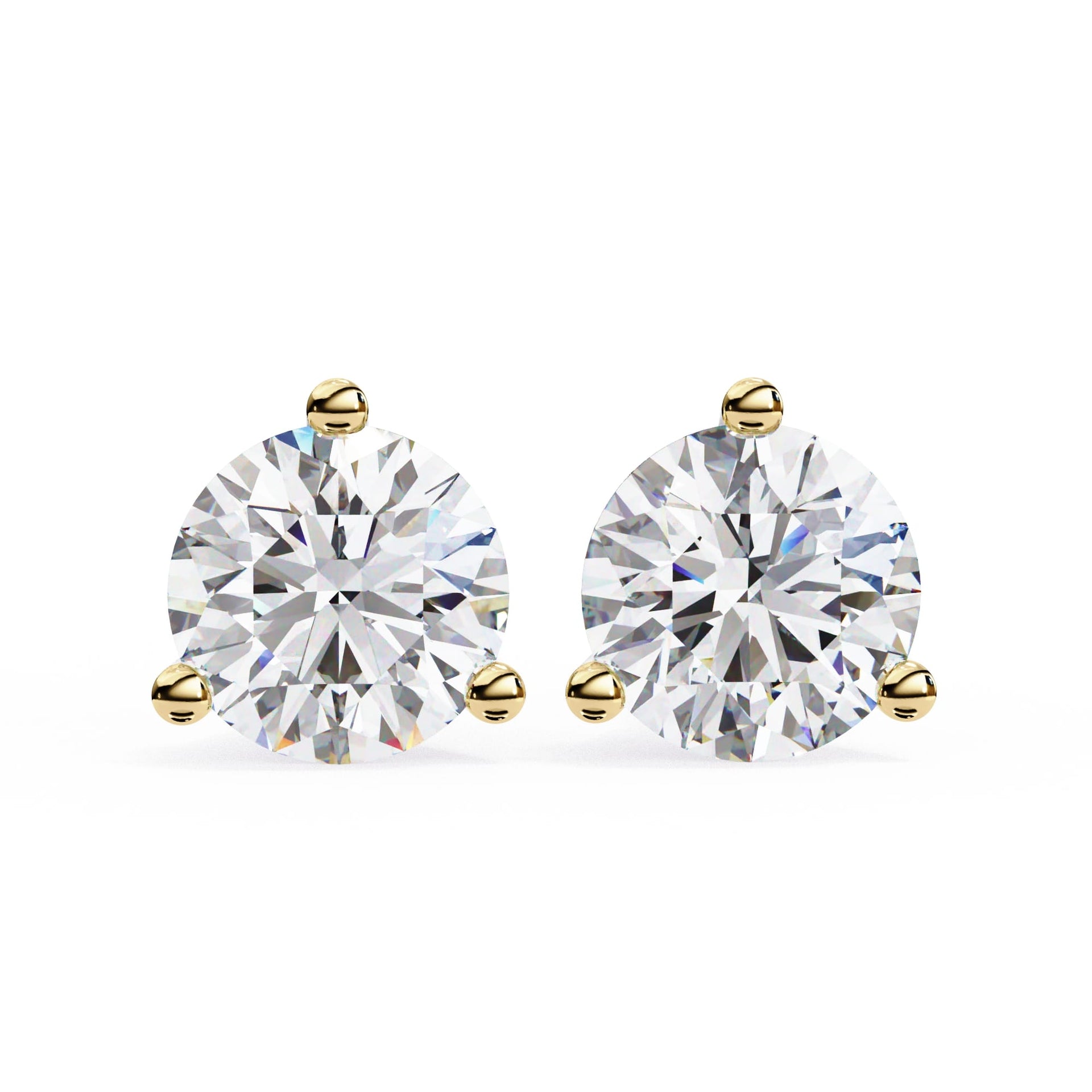 Lab Grown Round Diamond Stud Earrings