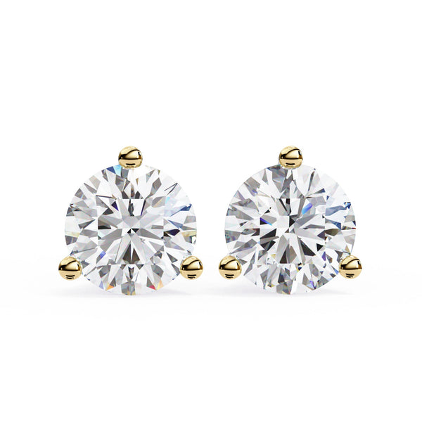 Lab Grown Round Diamond Stud Earrings