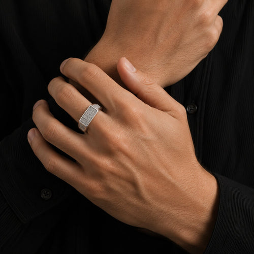 0.83 ct Classic Round Cut Lab Grown Diamond Mens Signet Ring