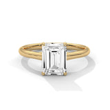 Emerald Cut Lab Diamond Solitaire Engagement Ring