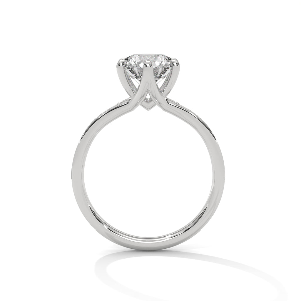 Diamond ring with a white background