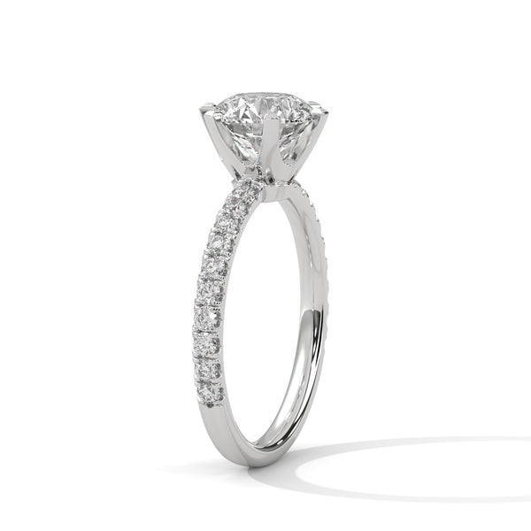 Diamond ring with a white background