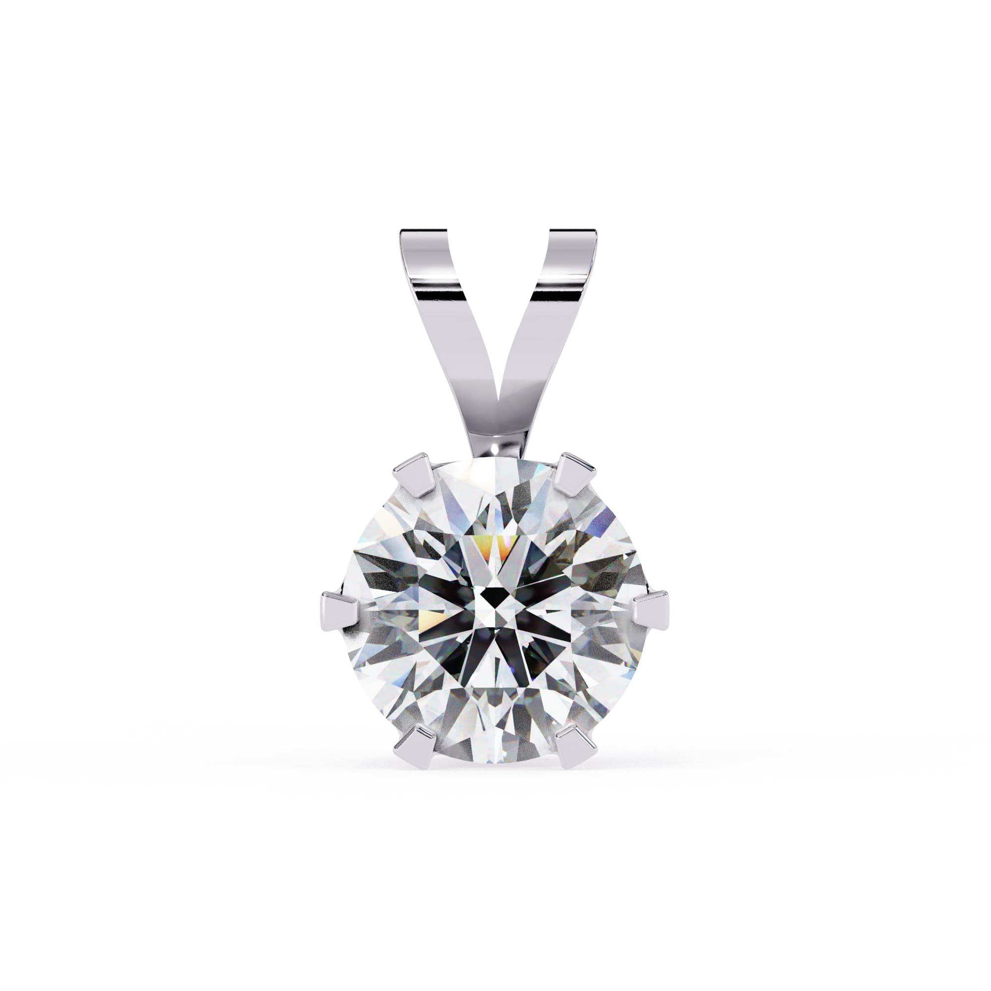 Diamond pendant on a white background