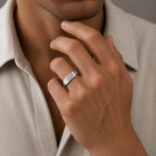 0.15 Carat Round Cut Lab Grown Cluster Diamond Classic Mens Signet Ring