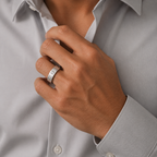 0.5 Carat Lab Grown Princess Cut Single Diamond Mens Ring