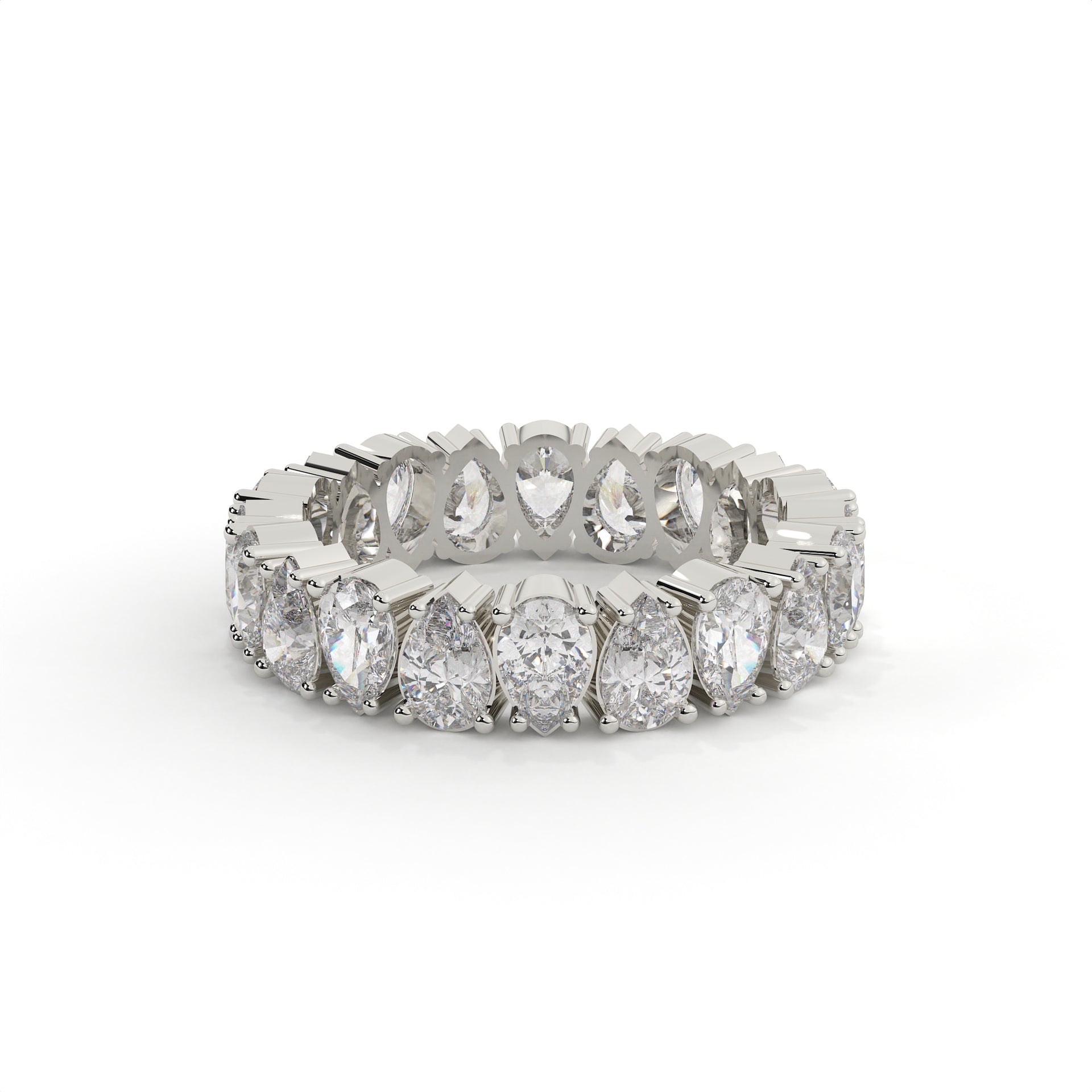 Diamond eternity ring on a white background