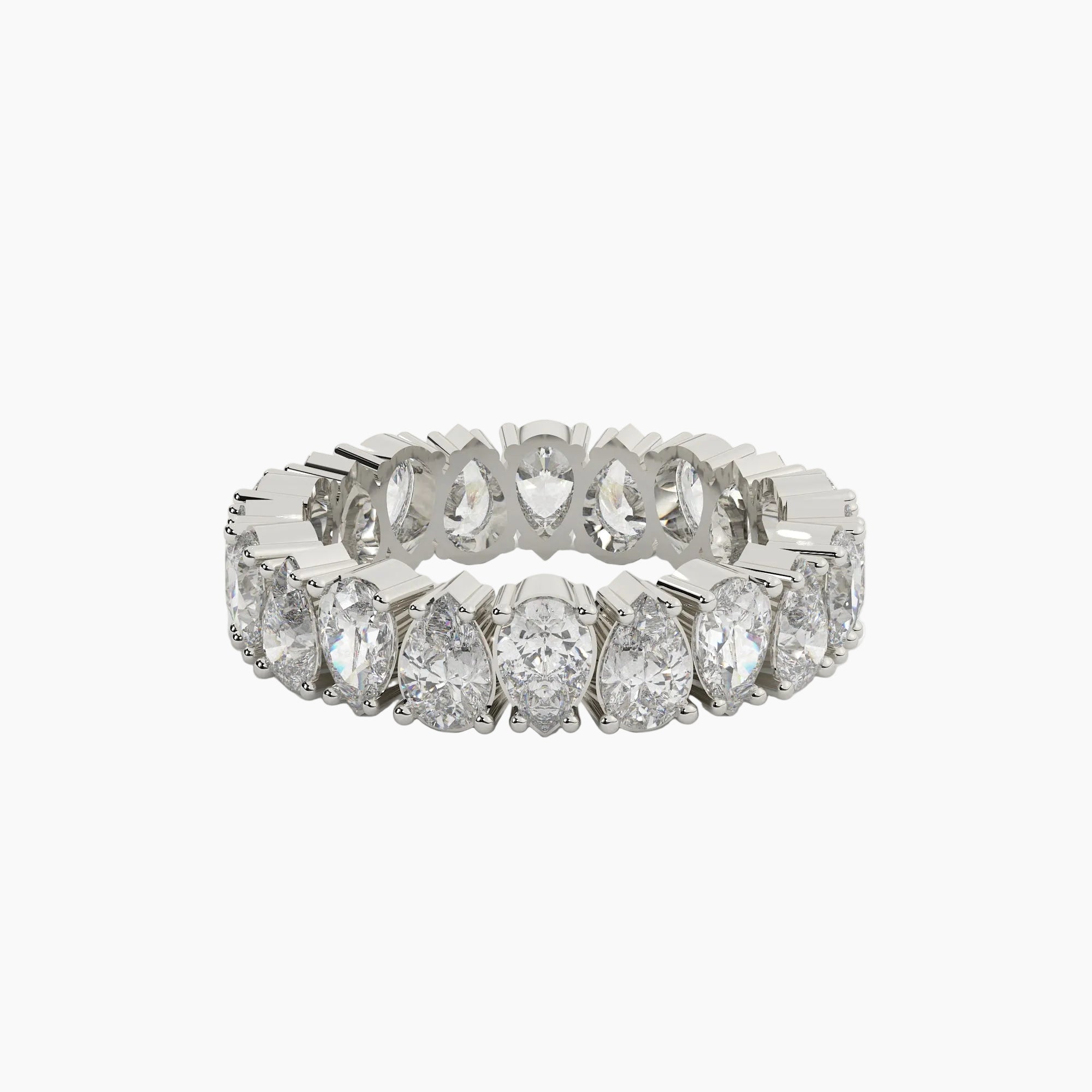 Diamond eternity ring on a white background