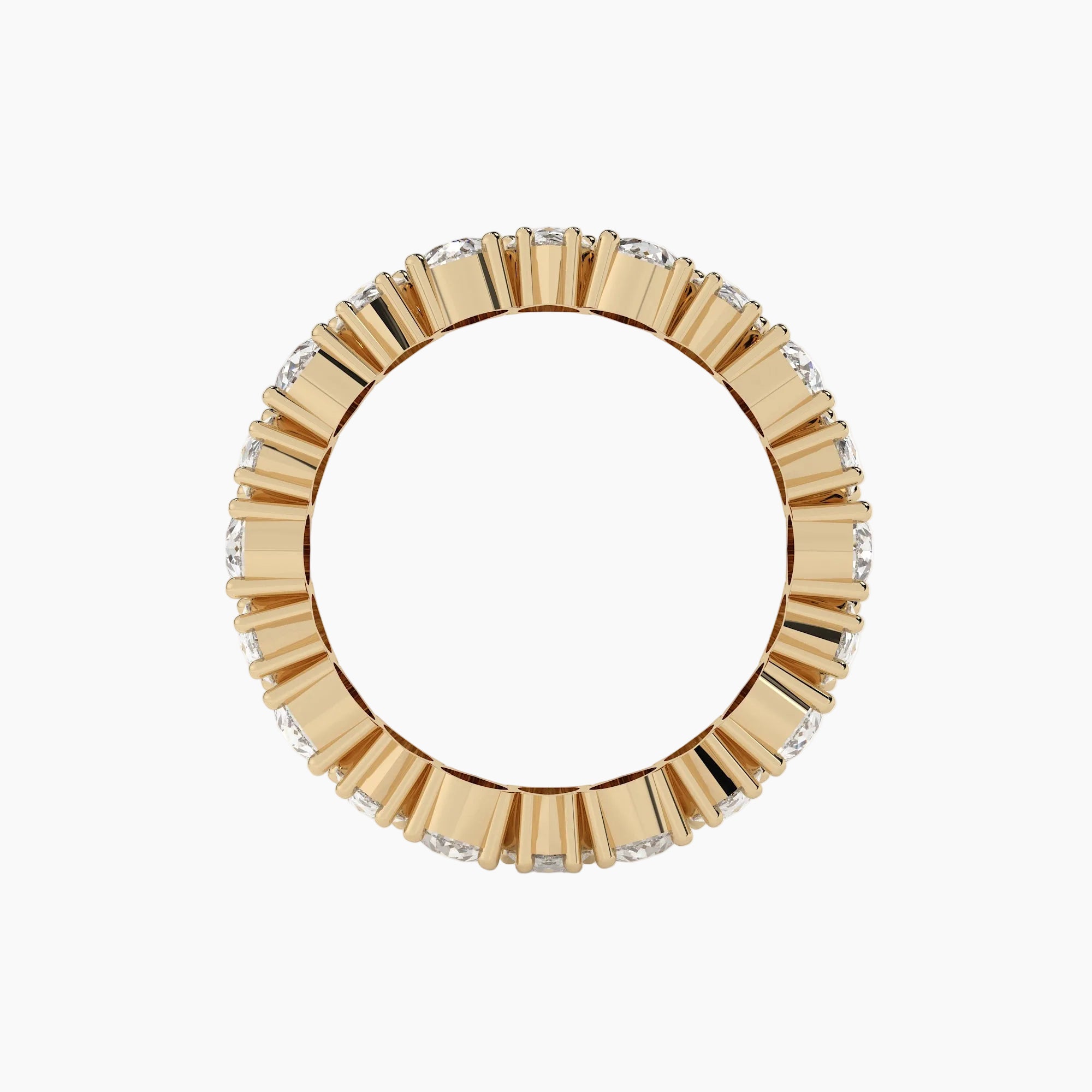 Gold ring with diamond accents on a white background