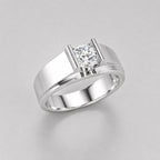 1.25 Carat Round Cut Lab Grown Diamond Men Bar Set Solitaire Ring