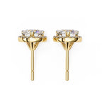 Round Cut Lab Diamond Halo Stud Earrings