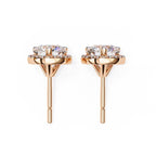 Round Cut Lab Diamond Halo Stud Earrings