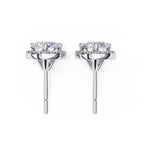 Round Cut Lab Diamond Halo Stud Earrings