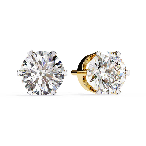 Round Lab Grown Diamond Stud Earrings