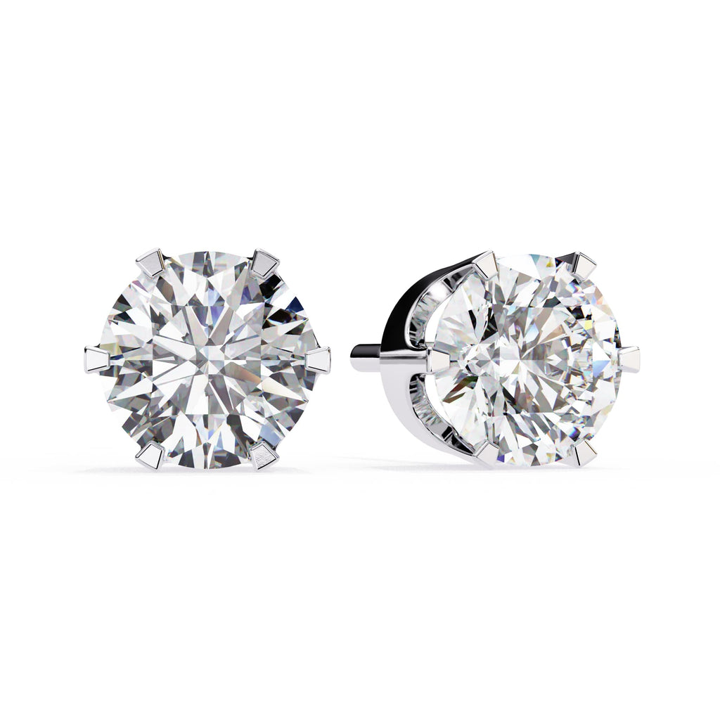 Fancy Round Lab Grown Diamond Stud Earrings