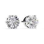 Fancy Round Lab Grown Diamond Stud Earrings