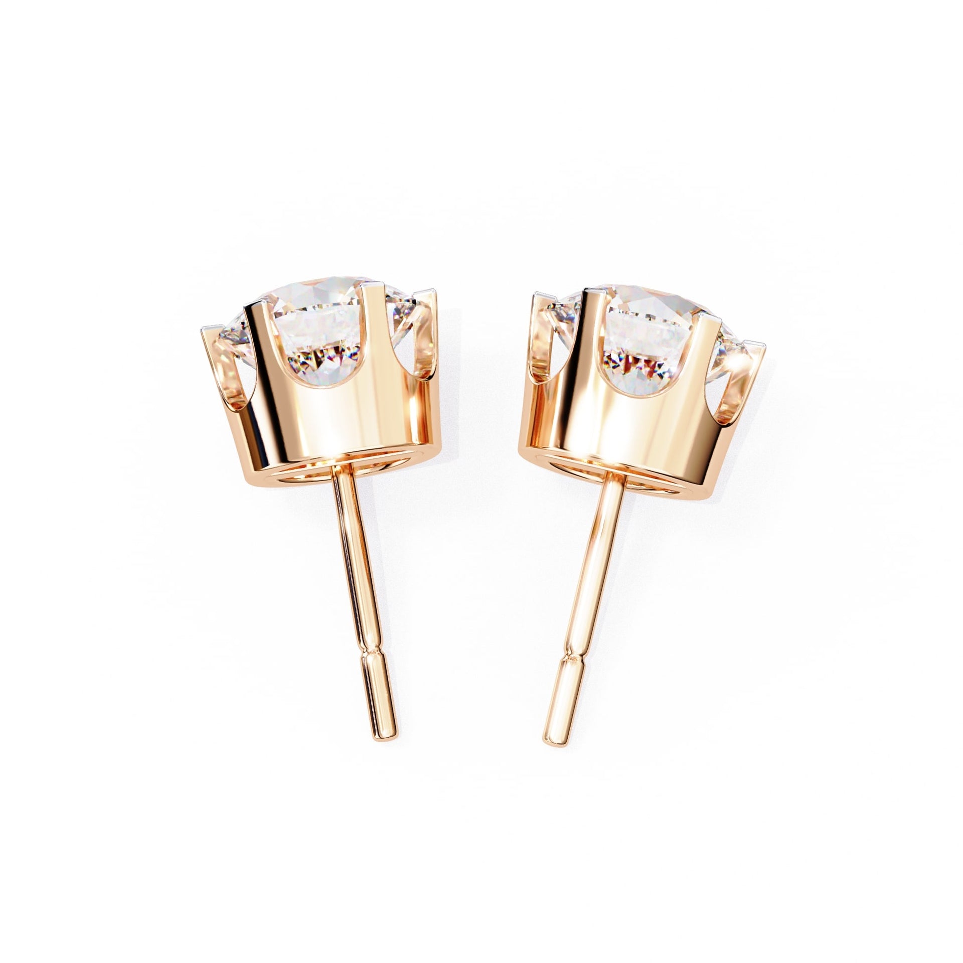 Round Lab Grown Diamond Stud Earrings